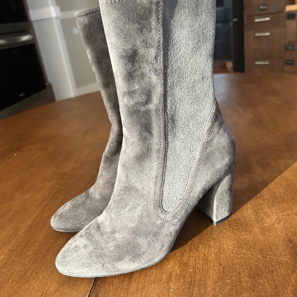 Stuart Weitzman Yuliana 60 Stretch Suede Boots, 6.5 dark grey - Picture 3 of 7